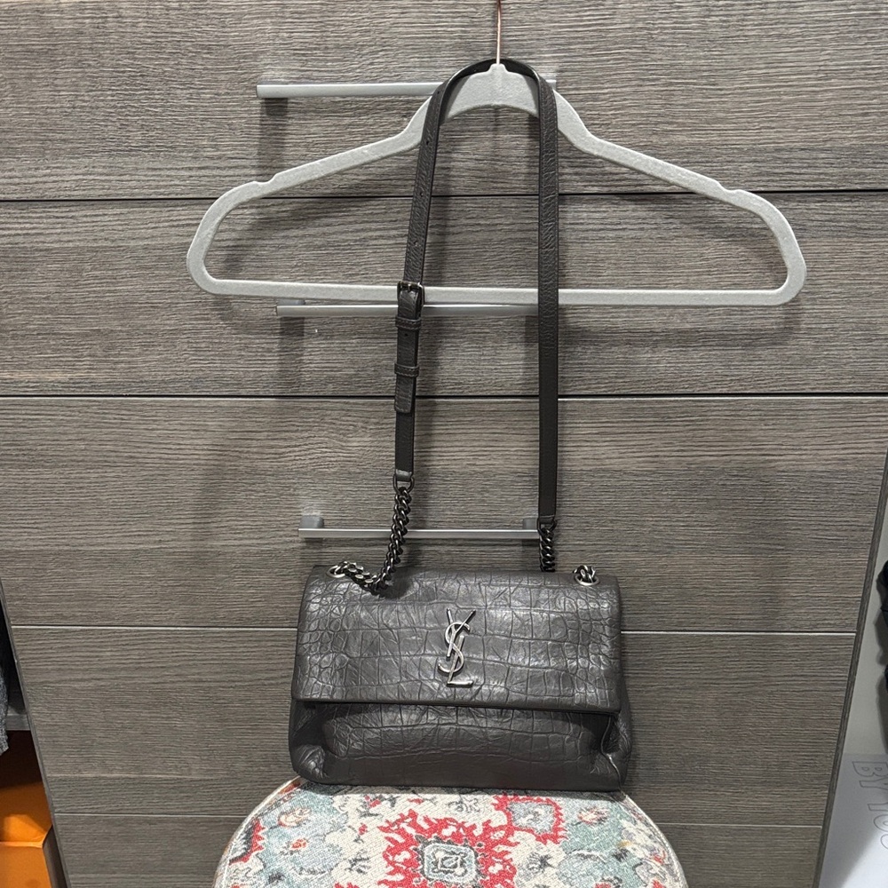 Yves Saint Laurent Dark Grey West Hollywood Shoulder Bag - 100% Authentic